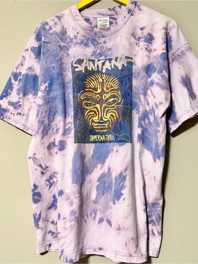 Santana Supernatural Tie Dye T-Shirt Size XL euro 90s rare dyed